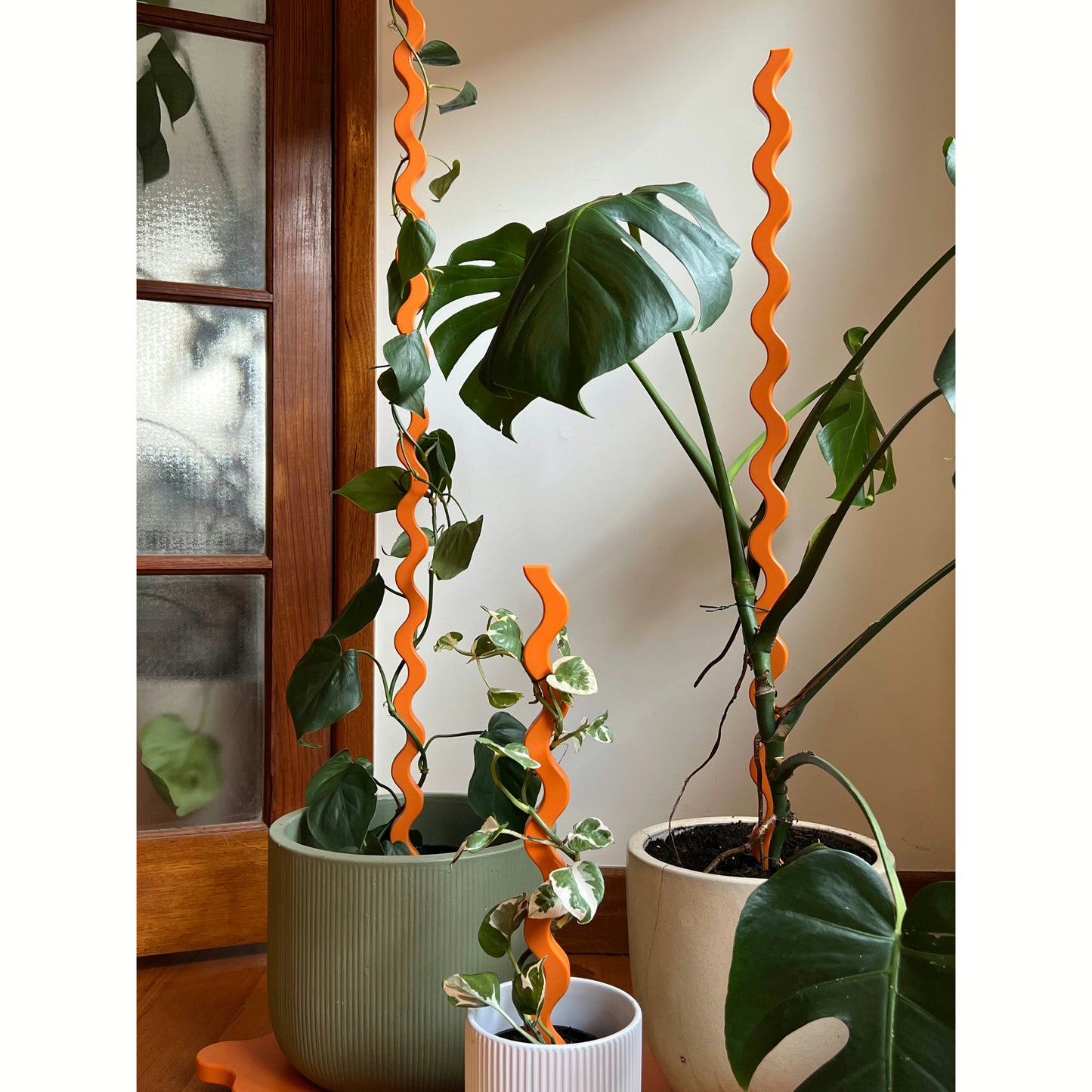 Wave II Plant Stake - Recycled Plastic - Tangerine